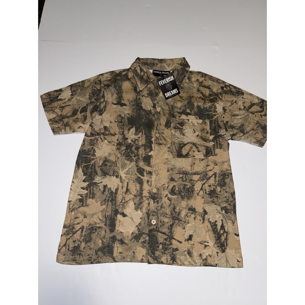 Feverish Dreams Boys Large Camo Button Shirt Hunting Outdoor Rugged Trail NWT